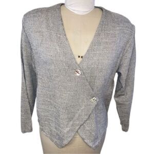 Moray California Vtg. Weskit Top Long Sleeve Front Button Wrap Sz. L